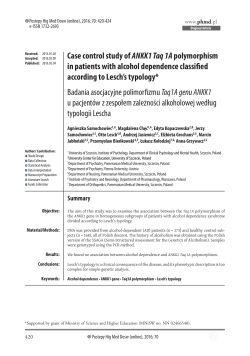 Case control study of ANKK1 Taq 1Apolymorphism in patients with