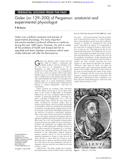 Galen (AD 129&ndash;200) of Pergamun: anatomist and experimental