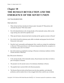 Chapter 18 THE RUSSIAN REVOLUTION AND THE EMERGENCE