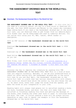 The Handsomest Drowned Man In The World Full Text