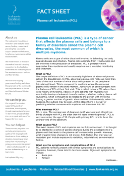 FACT SHEET Plasma cell leukaemia