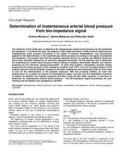 Determination of instantaneous arterial blood pressure from bio