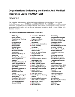 Organizations Endorsing the Family And Medical Insurance Leave