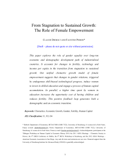 From Stagnation to Sustained Growth: The Role of Female