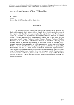 An overview of Southern African PGM smelting