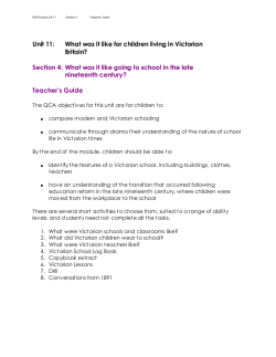 Unit 11: What was it like for children living in Victorian Britain