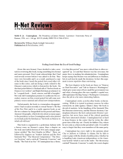 Feeling Good About the Era of Good Feelings - H-Net
