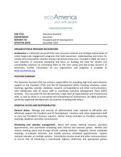 Executive Assistant DEPARTMENT