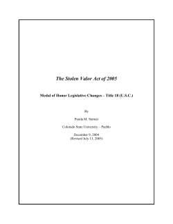 The Stolen Valor Act of 2005