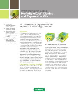 Profinity eXact&trade; Cloning and Expression Kits - Bio-Rad