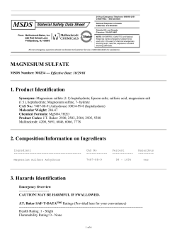 Magnesium Sulfate Heptahydrate