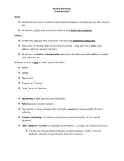 Reading Workshop: Characterization Direct &reg; Sometimes