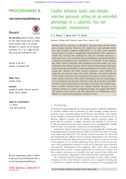 Conflict between biotic and climatic selective pressures acting on an
