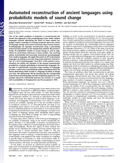 PNAS paper on automated ancient language reconstruction