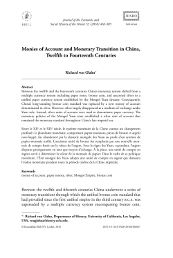 Monies of Account and Monetary Transition in China, Twelfth to