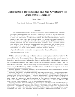Information Revolutions and the Overthrow of Autocratic