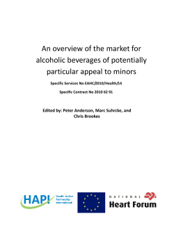 Publication: An overview of the market for alcoholic beverages of