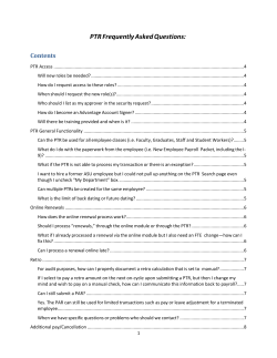 PTR Frequently Asked Questions