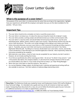 Cover Letter Guide - Madison Area Technical College