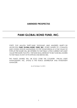pami global bond fund, inc. - Philam Asset Management, Inc