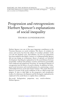 Progression and retrogression: Herbert Spencer`s