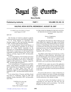August 29, 2007 - Government of Nova Scotia
