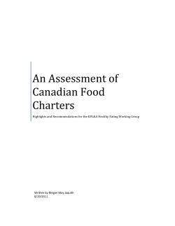 An Assessment of Canadian Food Charters