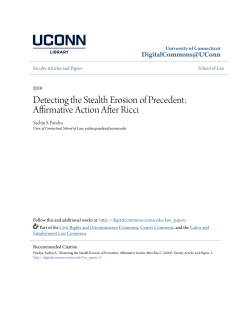 Affirmative Action After Ricci - DigitalCommons@UConn
