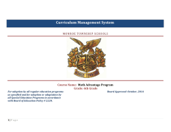 Curriculum Management System - Monroe Township School District