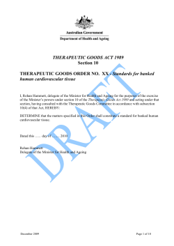 Standards for banked human cardiovascular tissue