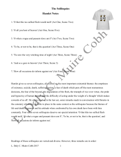 Hamlet Notes Soliloquies
