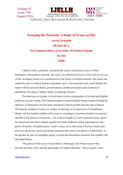 Essaying the Personal: A Study of Essays of Elia