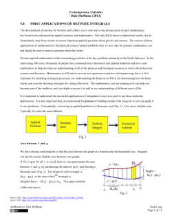5.8 FIRST APPLICATIONS OF DEFINITE INTEGRALS