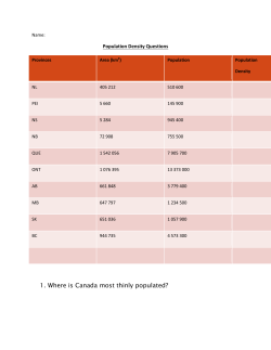 Population density questions File