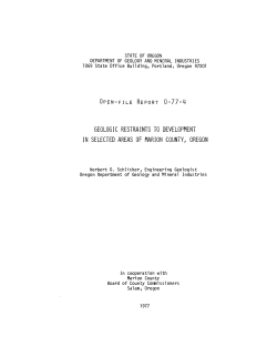DOGAMI Open-File Report O-77-04, Geologic restraints to