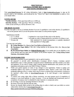 Louisiana Voter`s Bill of Rights