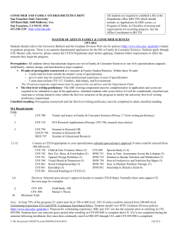 CONSUMER AND FAMILY STUDIES/DIETETICS DEPT