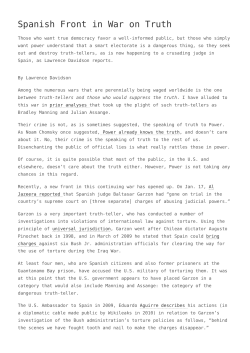 Spanish Front in War on Truth,The Gulag That Is