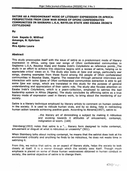 This study preoccupies itself with the issue of satire