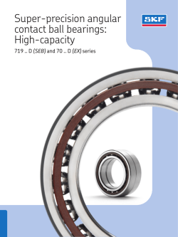 Super-precision angular contact ball bearings