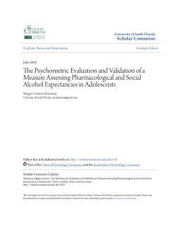 The Psychometric Evaluation and Validation of a Measure