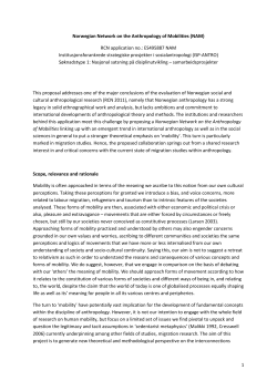 Project proposal Norwegian Network for the Anthropology of