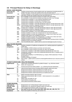 4.9 Principal Reason for Delay in Discharge