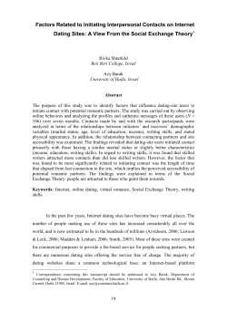 Factors Related to Initiating Interpersonal Contacts on Internet