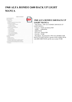 1968 ALFA ROMEO 2600 BACK UP LIGHT MANUA
