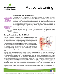 Active Listening - Milestone Centers, Inc.