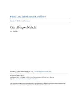 City of Hugo v. Nichols - The Scholarly Forum @ Montana Law
