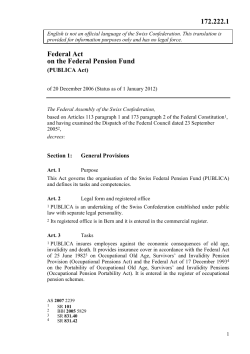 Federal Act on the Federal Pension Fund 172.222.1