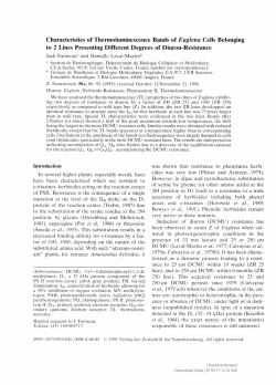 Characteristics of Thermoluminescence Bands of Euglena Cells