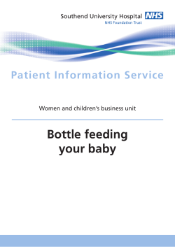Bottle feeding your baby - Southend University Hospital NHS